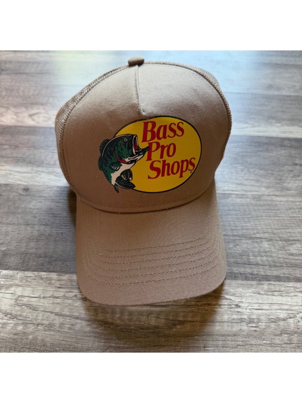 Bass Pro Shops Tan Trucker Hat With Mesh Back Adjustable Snapback